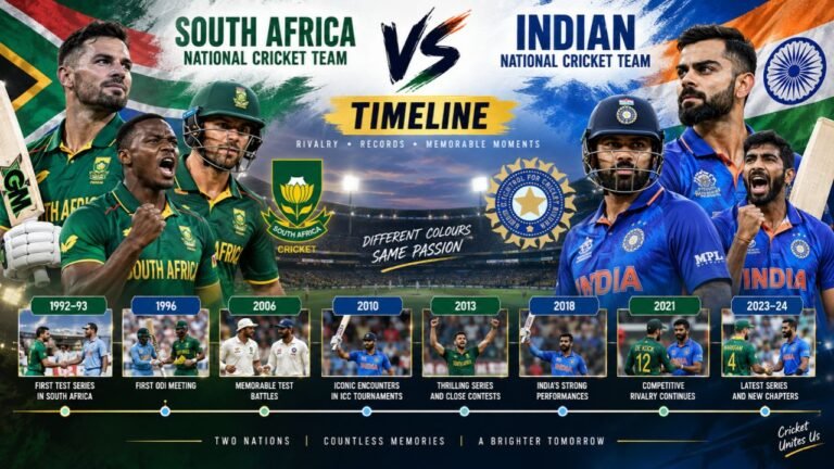 South Africa National Cricket Team vs Indian National Cricket Team Timeline