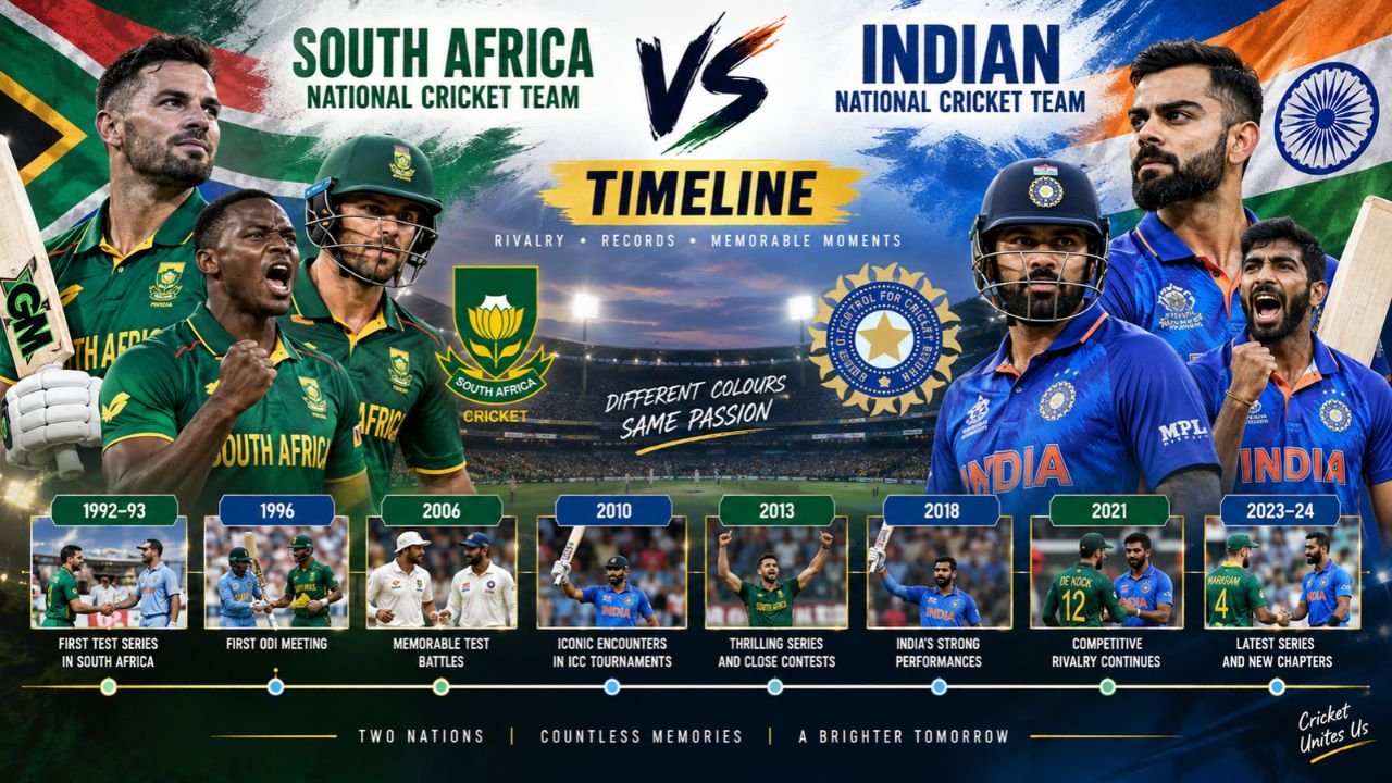 South Africa National Cricket Team vs Indian National Cricket Team Timeline