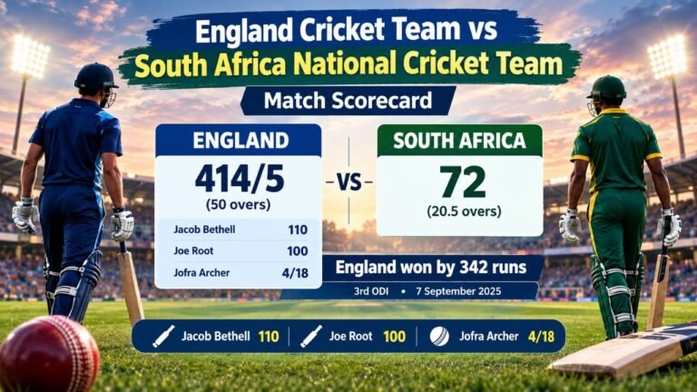 England Cricket Team vs South Africa National Cricket Team Match Scorecard