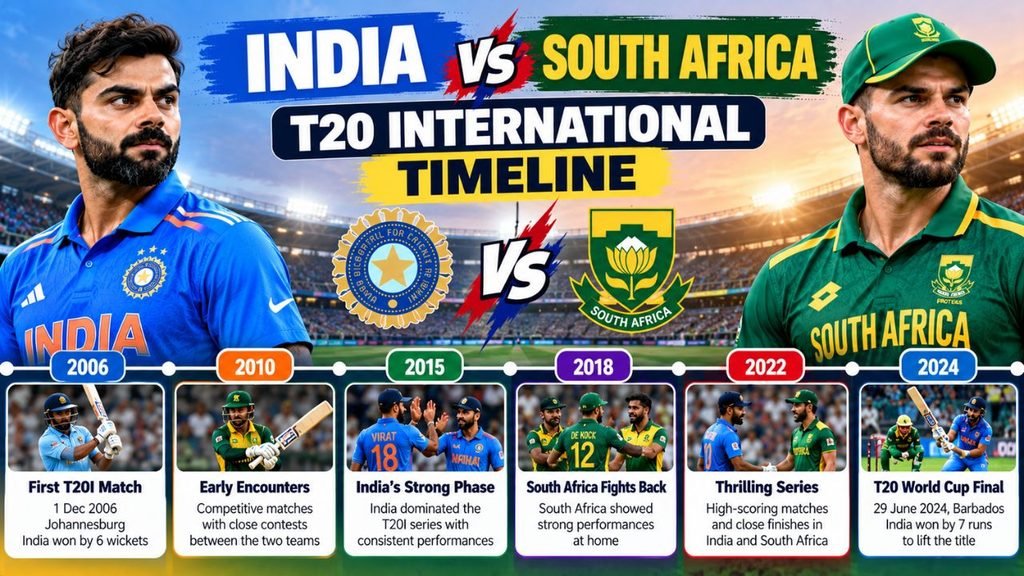India National Cricket Team vs South Africa National Cricket Team Timeline