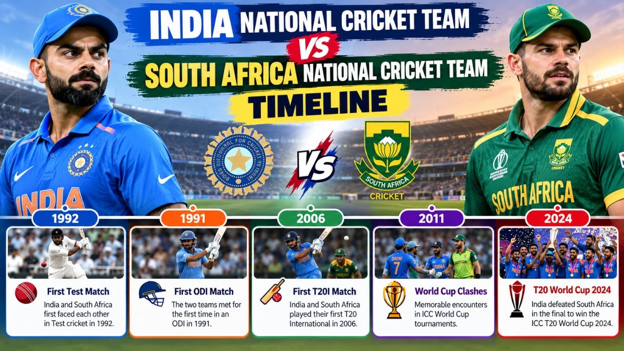India National Cricket Team vs South Africa National Cricket Team Timeline