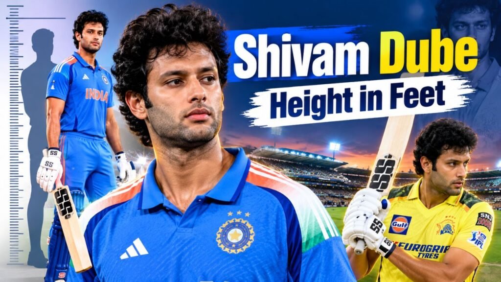 Shivam Dube Height in Feet